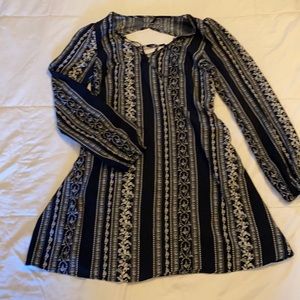 Black and white printed dress. Light